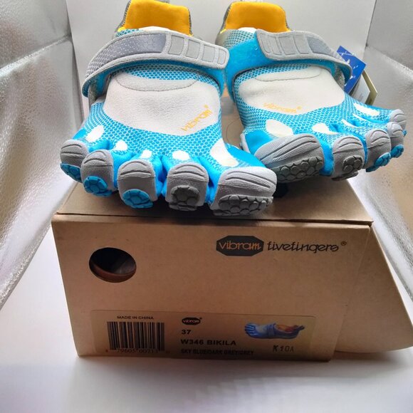 VIBRAM fivefingers W346 Bikila Womens Size 37 (6.5/7) Sky Blue Dark Grey Grey - Picture 10 of 10